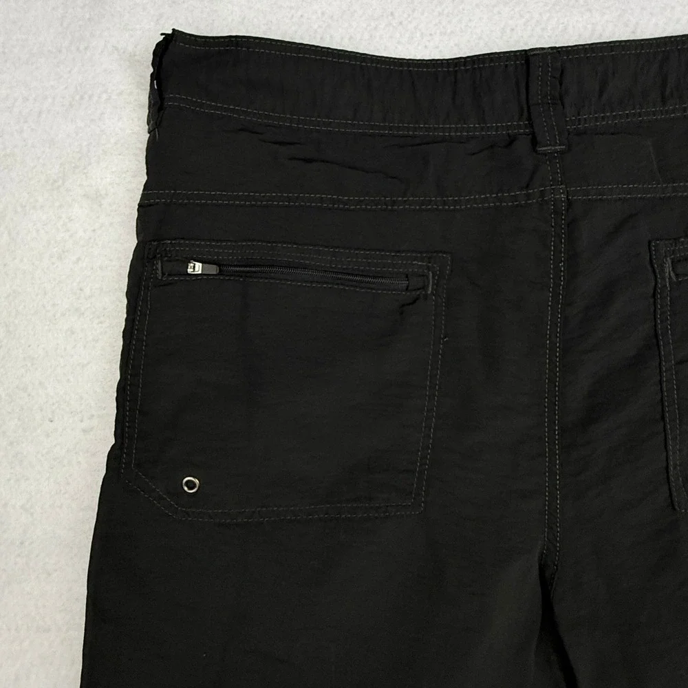 Outdoor Life Cargo Shorts Men 36 Black Hiking Utility Lightweight Nylon
